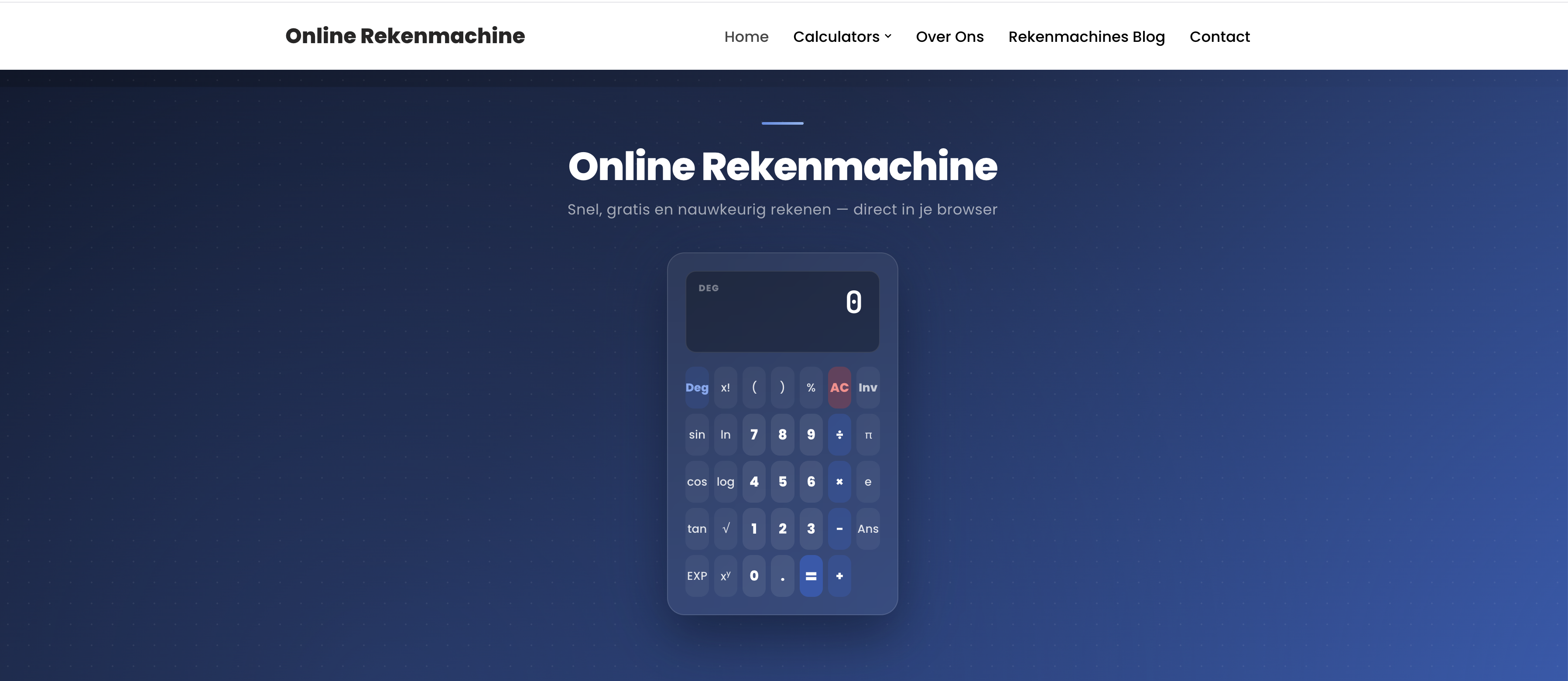 De Online Rekenmachine