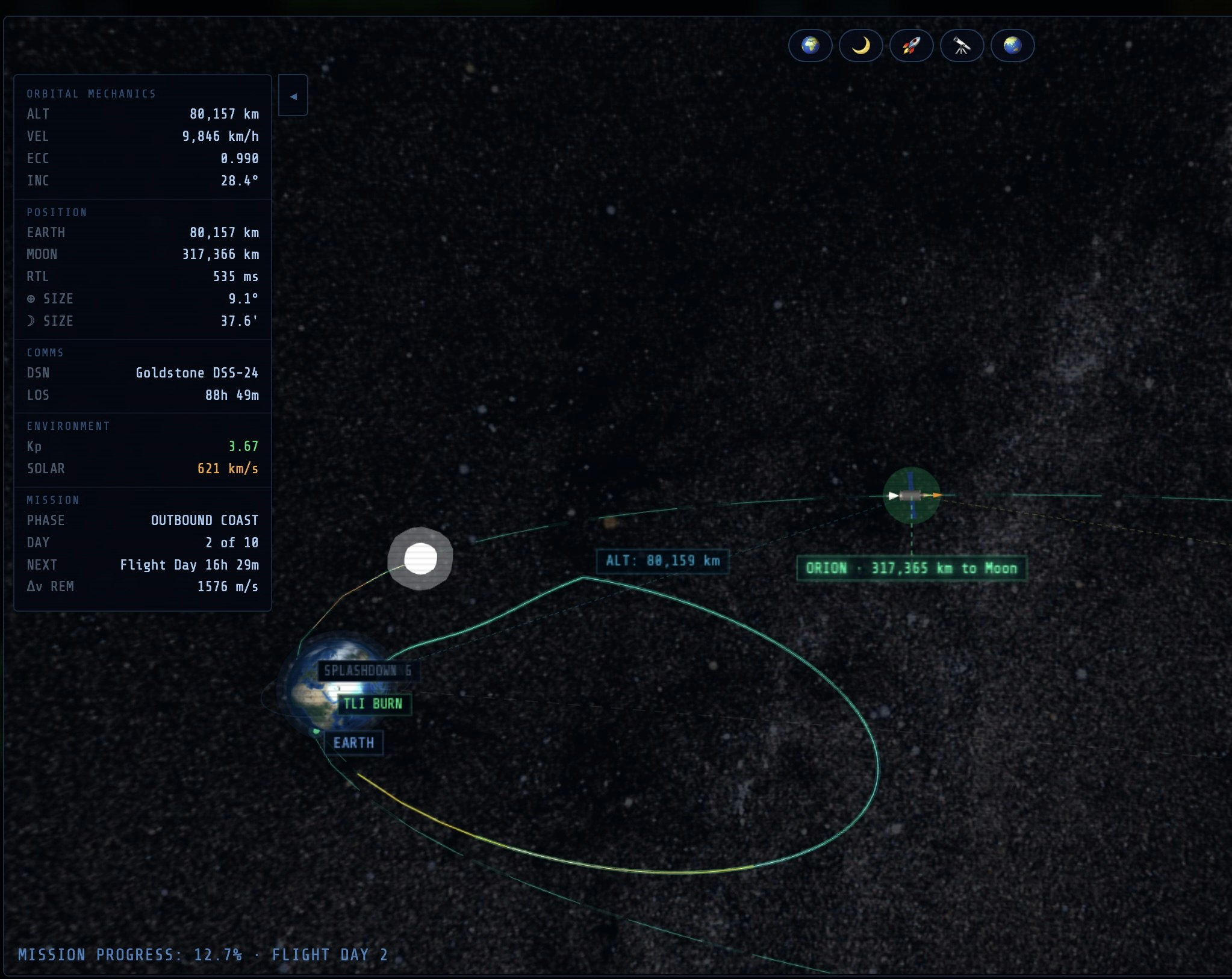 Artemis II — Live Mission Dashboard preview 3