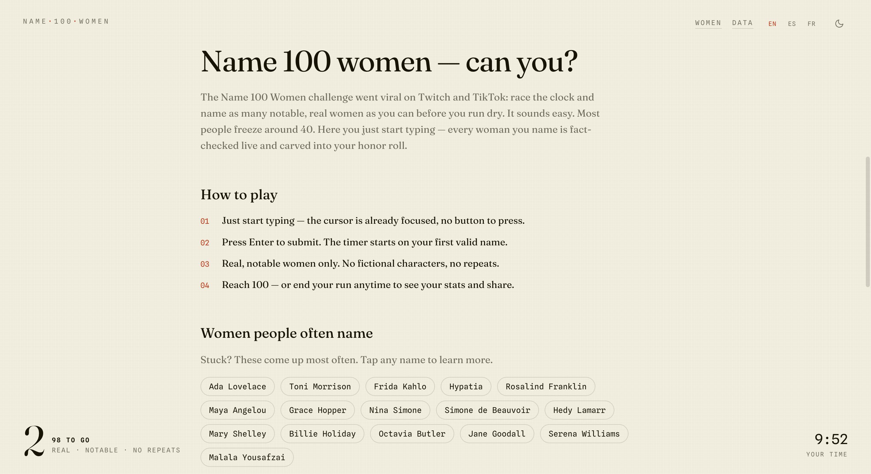 Name 100 Women preview 3