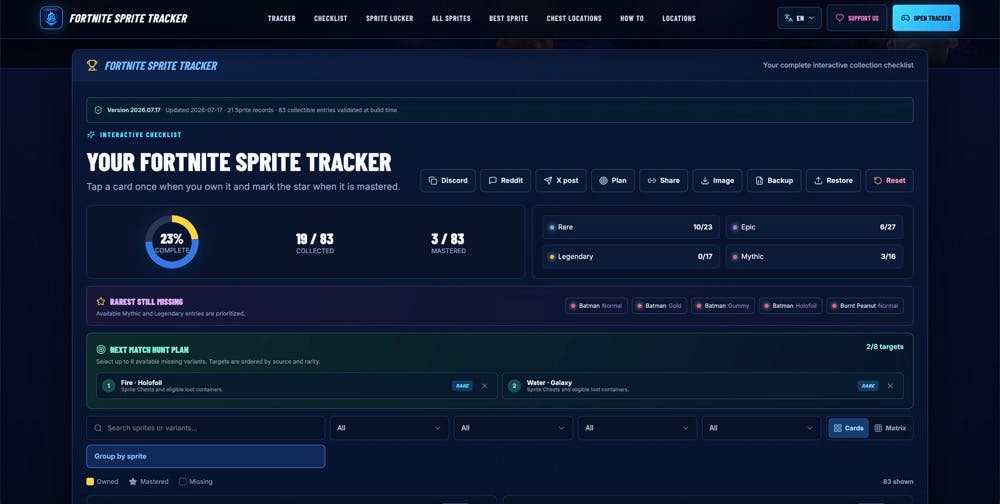Fortnite Sprite Tracker preview 2