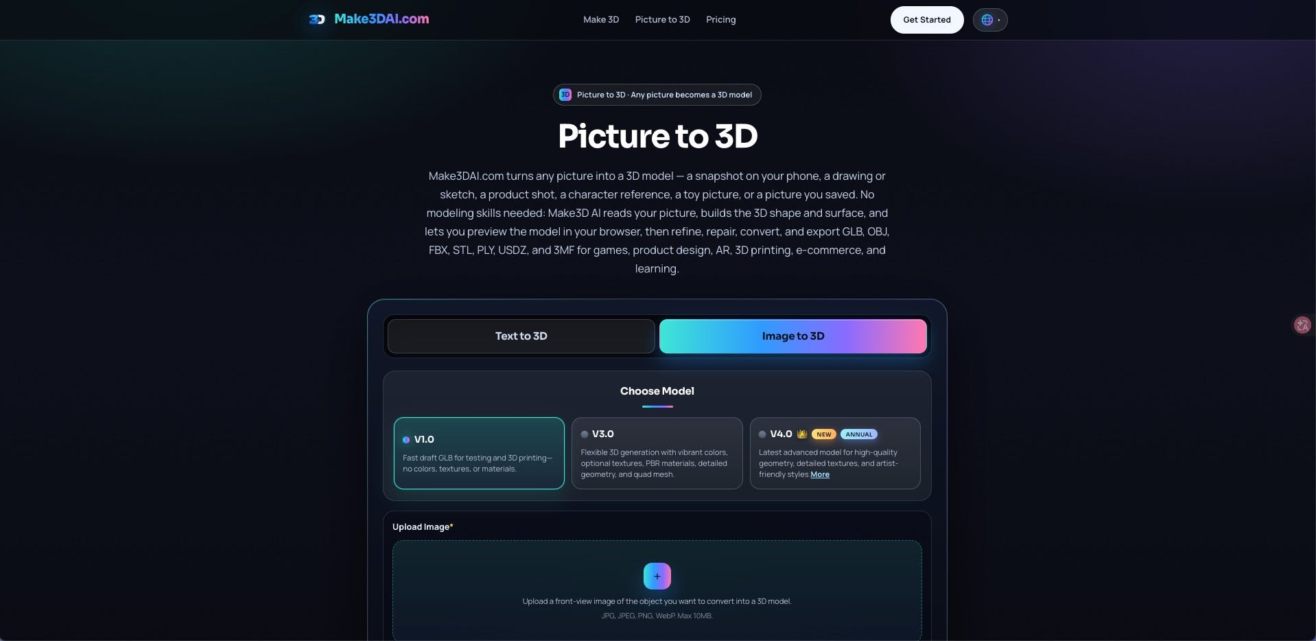 Make3DAI.com — Prompt to 3D in Seconds preview 2