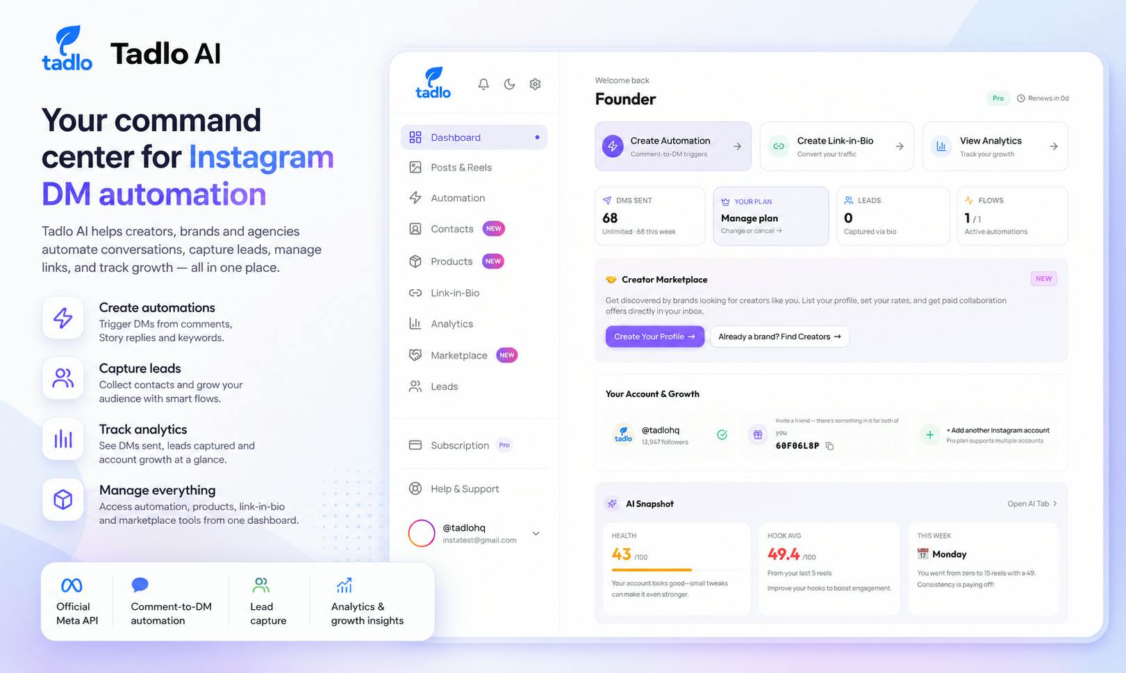 Tadlo AI - Instagram DM Automation preview 4