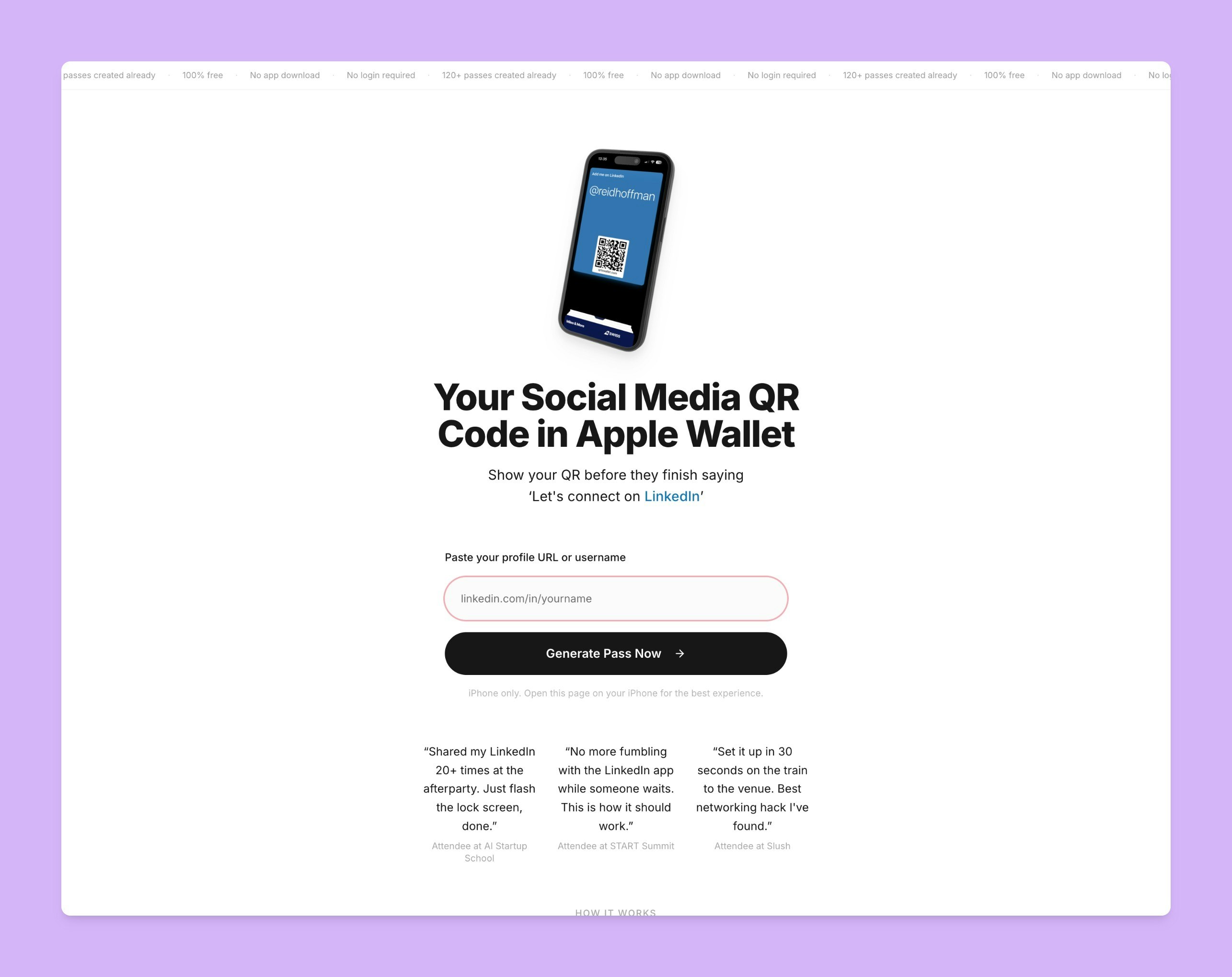 LinkedIn QR to Wallet preview 3