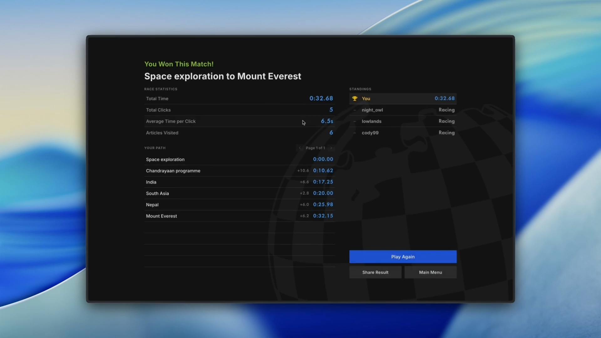 Wikiracing.org preview 4