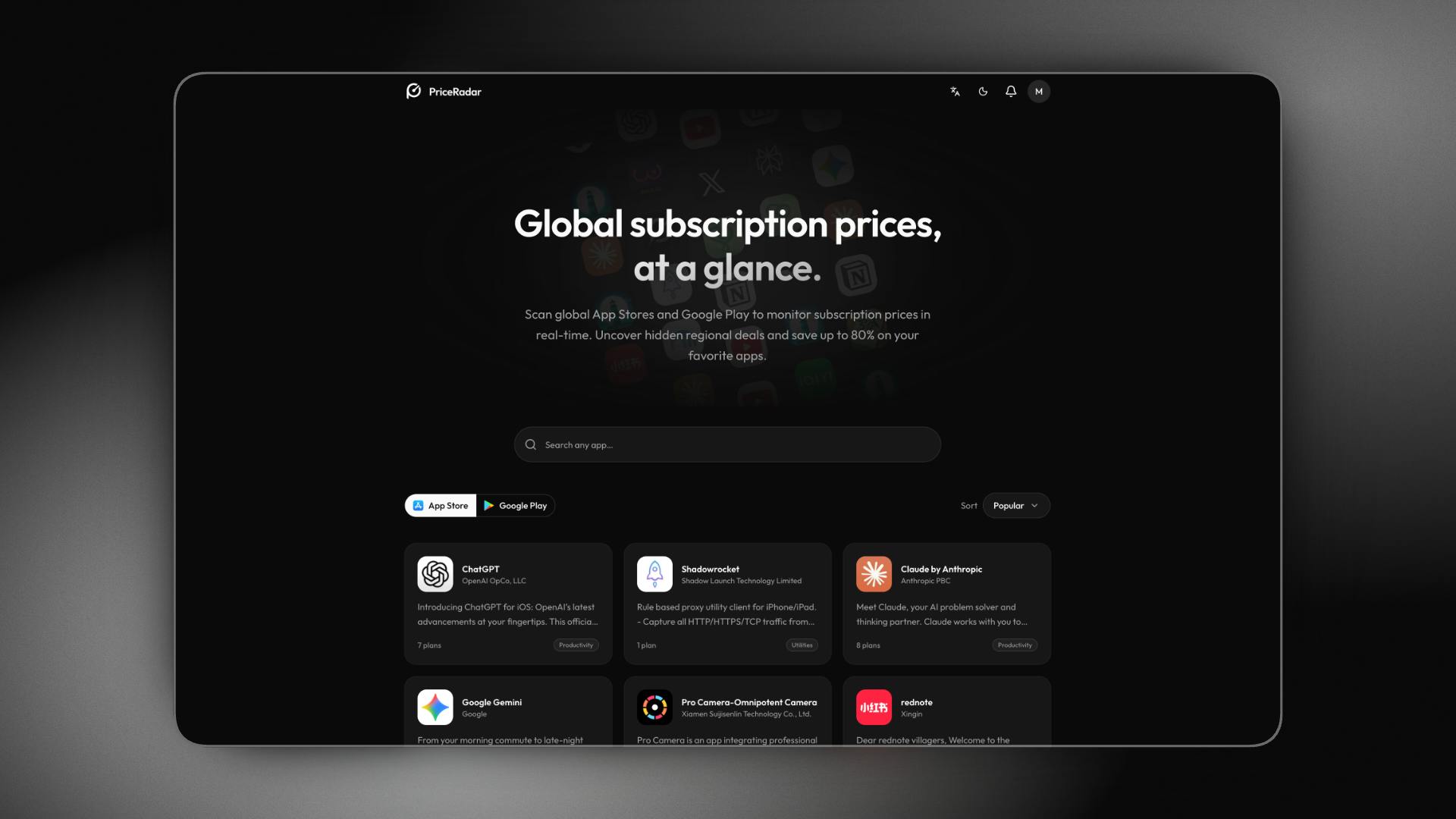 PriceRadar preview 3