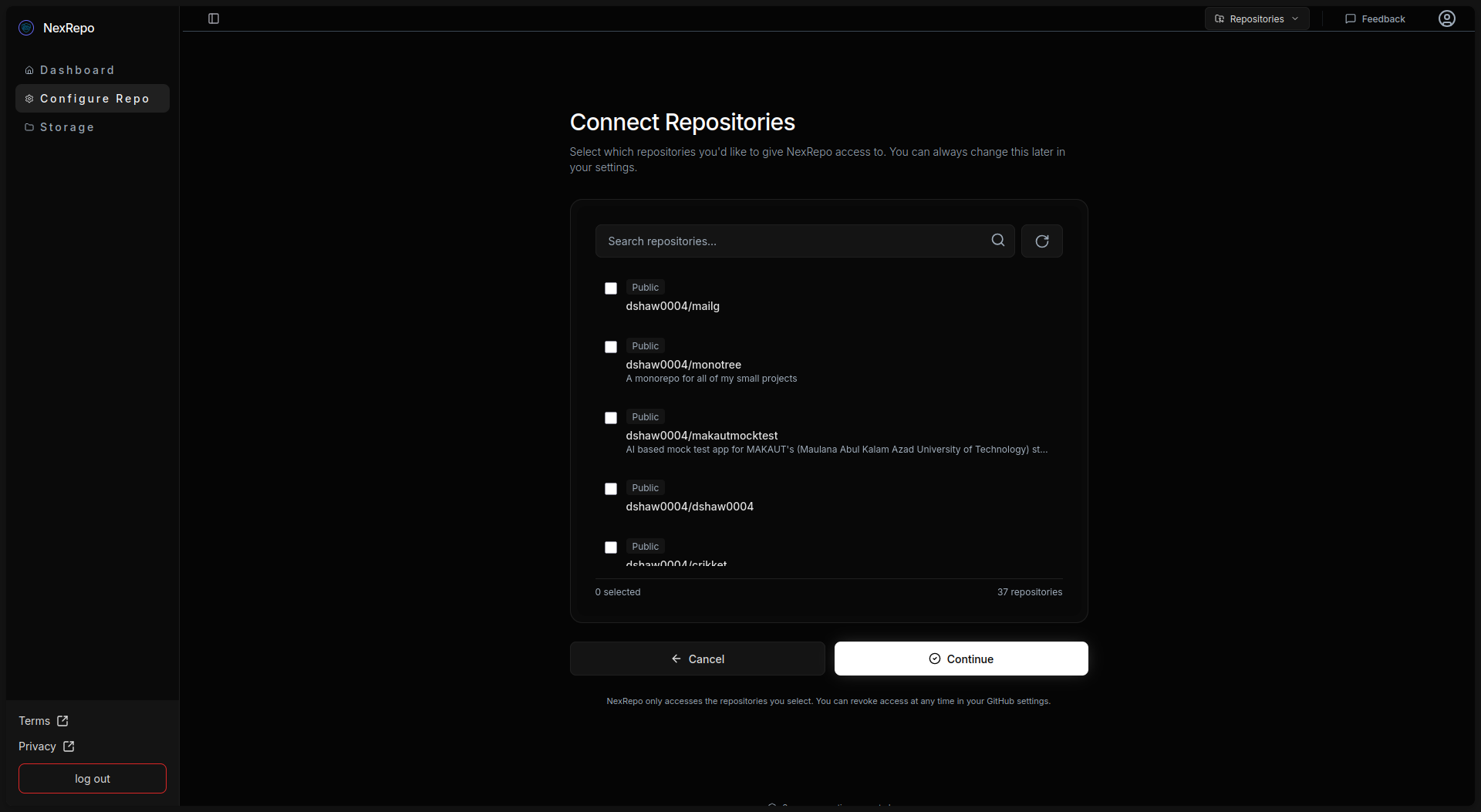 NexRepo preview 3