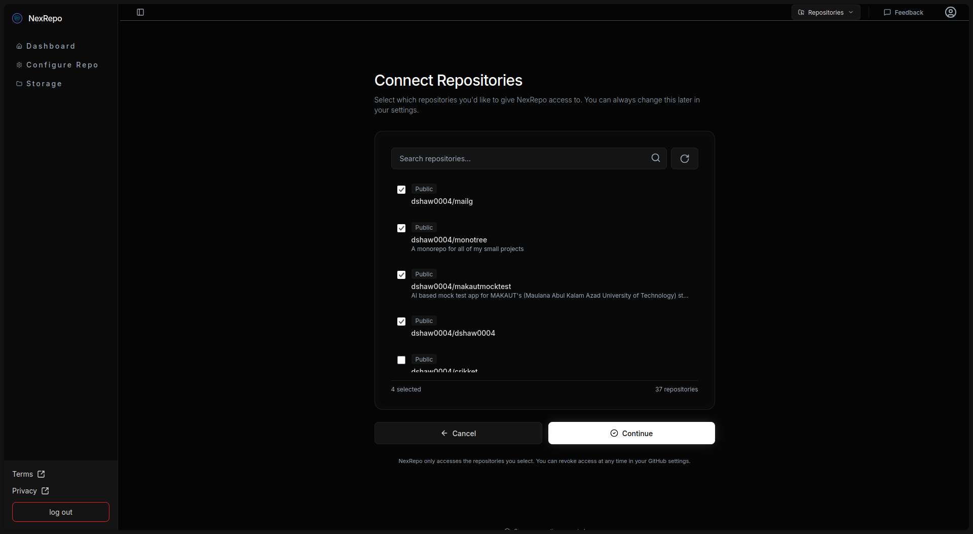 NexRepo preview 4
