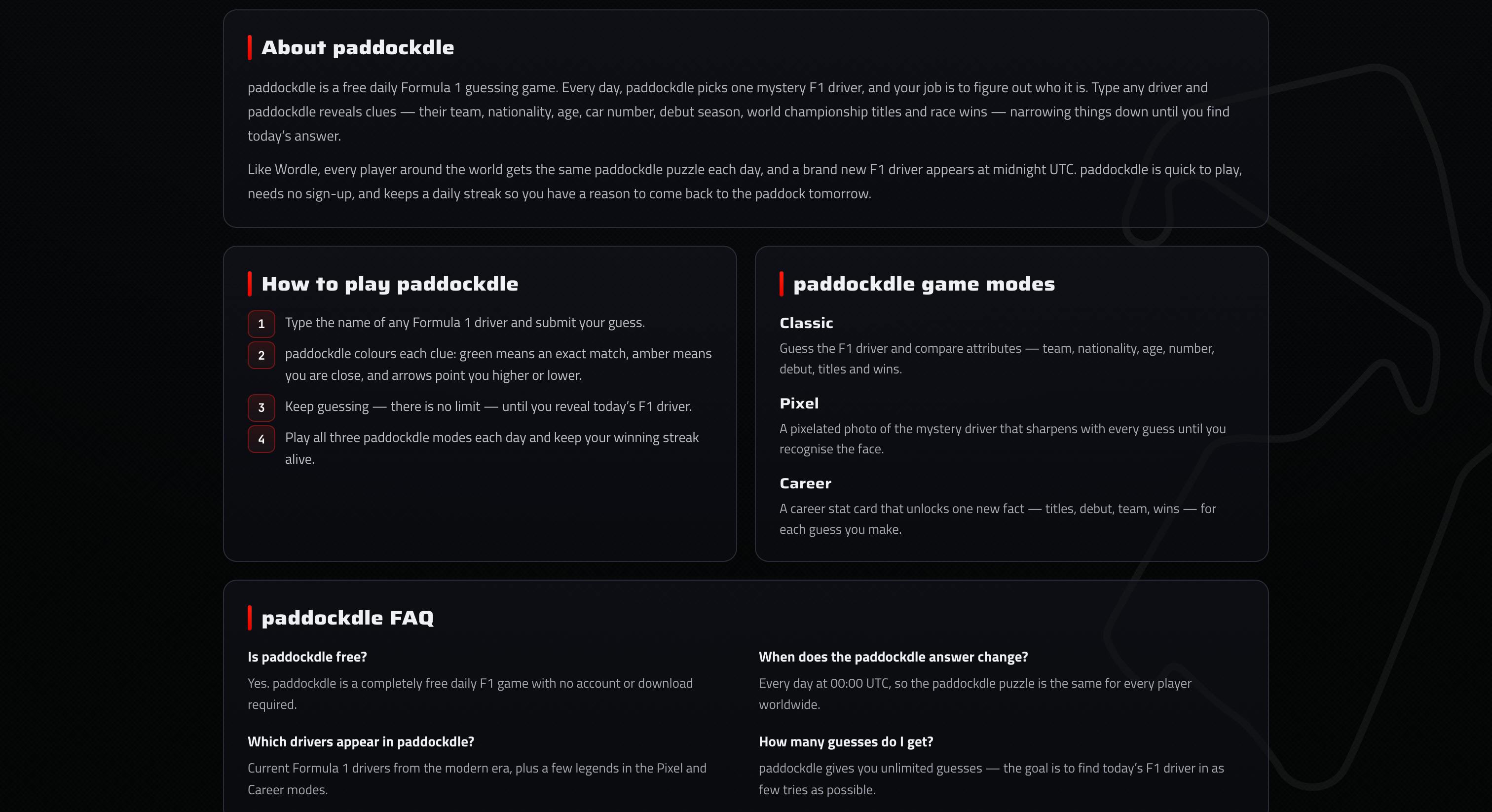 Paddockdle — Daily F1 Driver Guessing preview 4