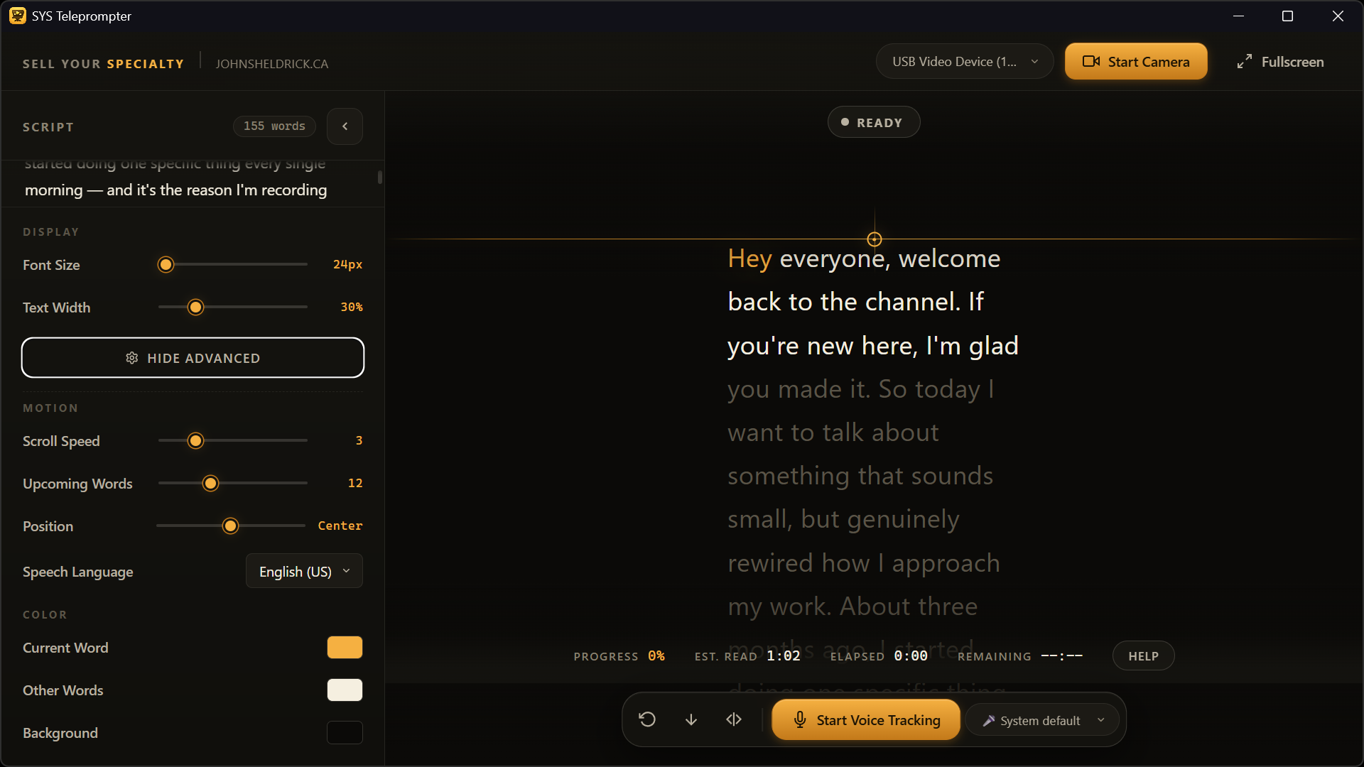SYS Teleprompter preview 3