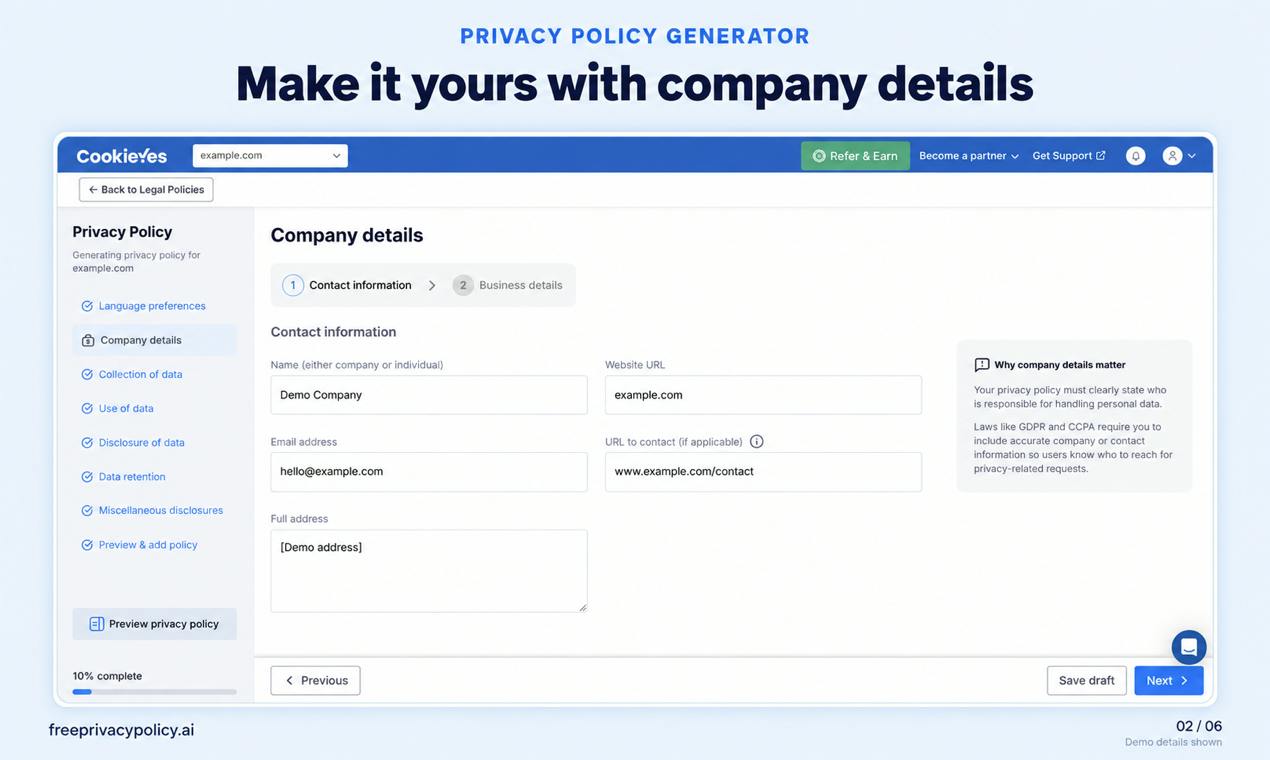 PrivacyPolicy Generator by CookieYes preview 4