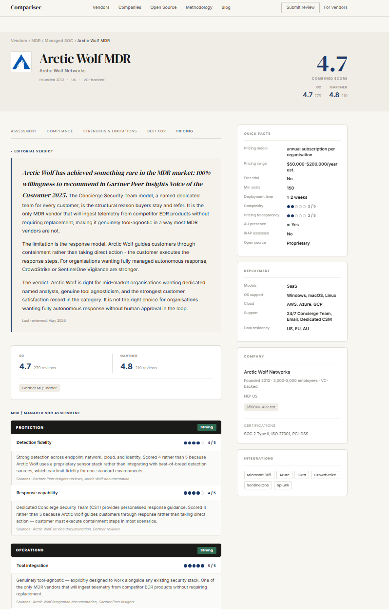 Comparisec - Cyber Comparison Tool preview 2