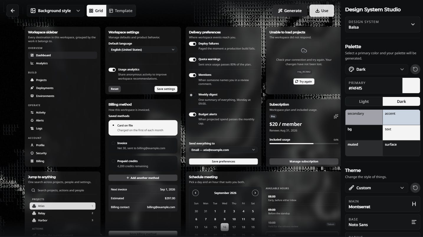 Balsa UI preview 3
