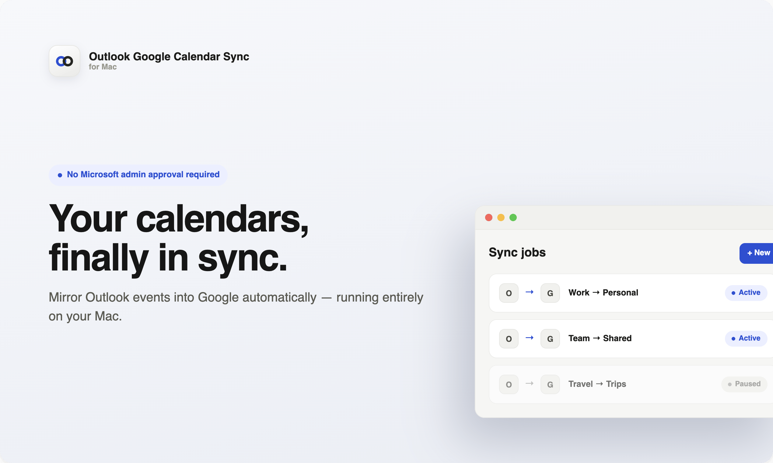 Outlook Google Calendar Sync for Mac preview 2