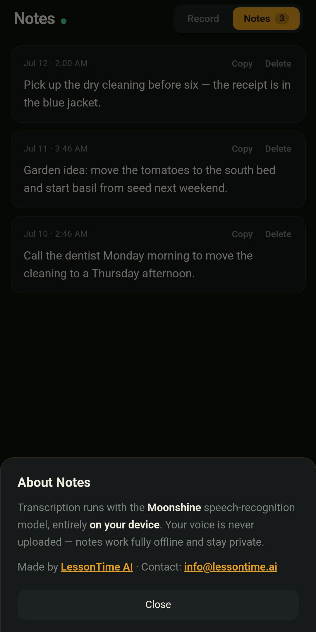 Notes: Transcribe Unlimited preview 2