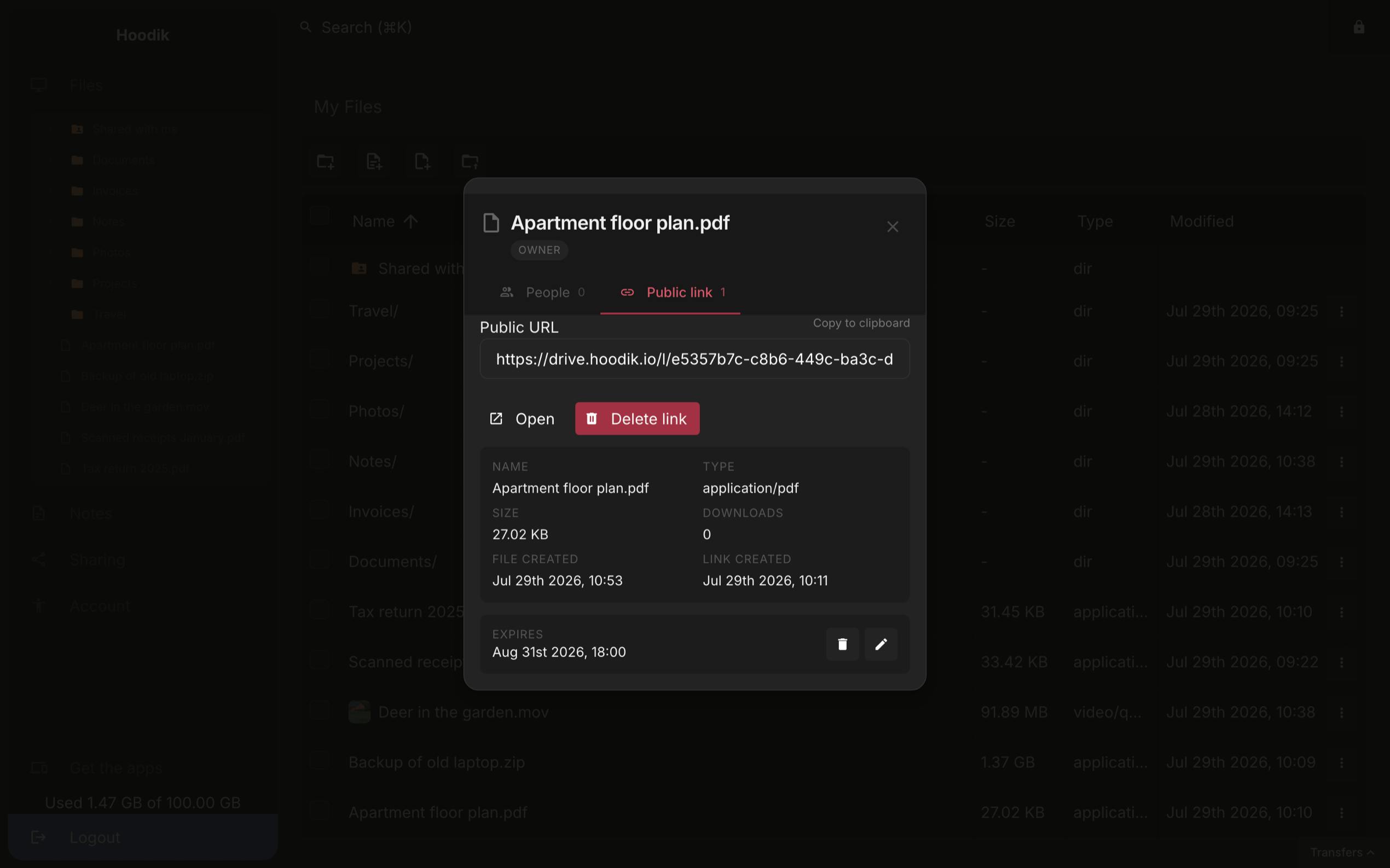 Hoodik Cloud preview 5