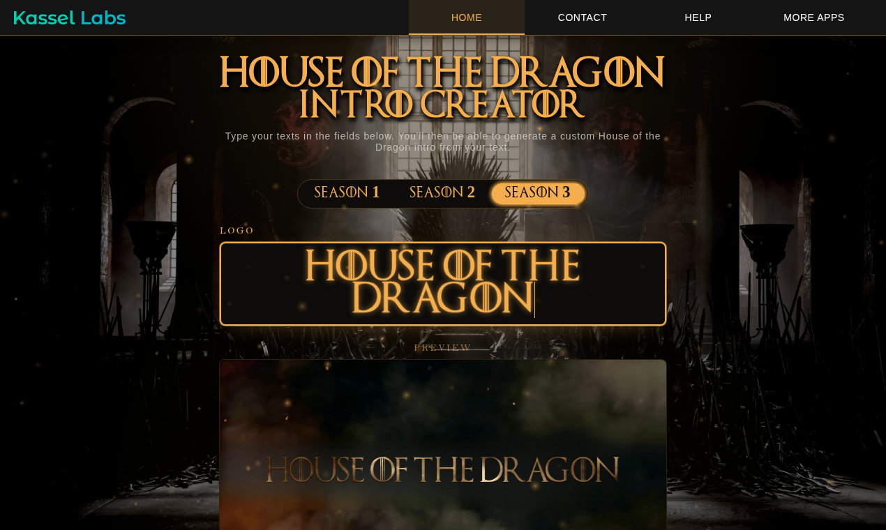 House of the Dragon Intro Creator (S03) preview 2