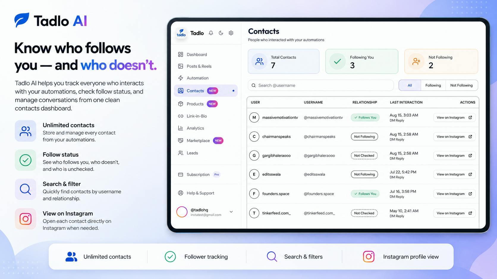 Tadlo AI - Instagram DM Automation preview 2