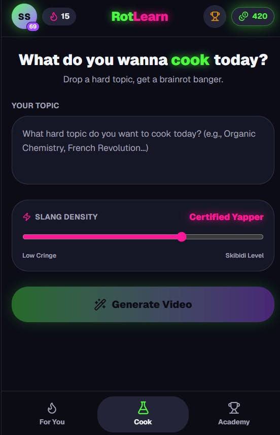 RotLearn — Cook Your Brain preview 2