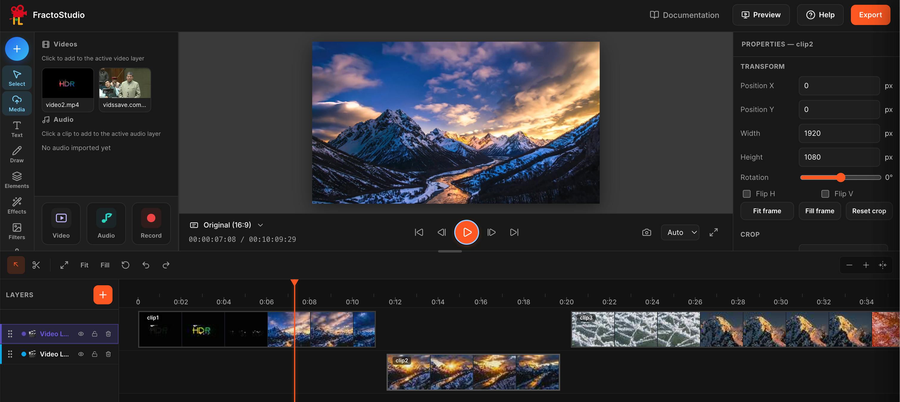 Fractallogy Free Online Video Editor preview 2