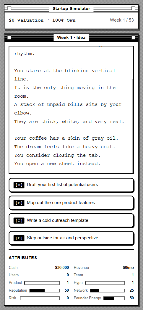 Startup Simulator preview 2