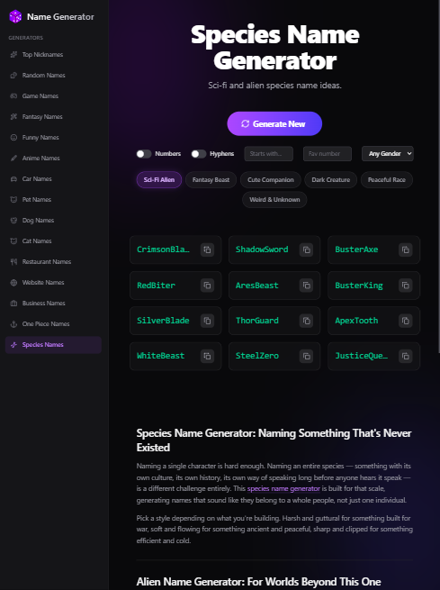 Name Generator preview 3