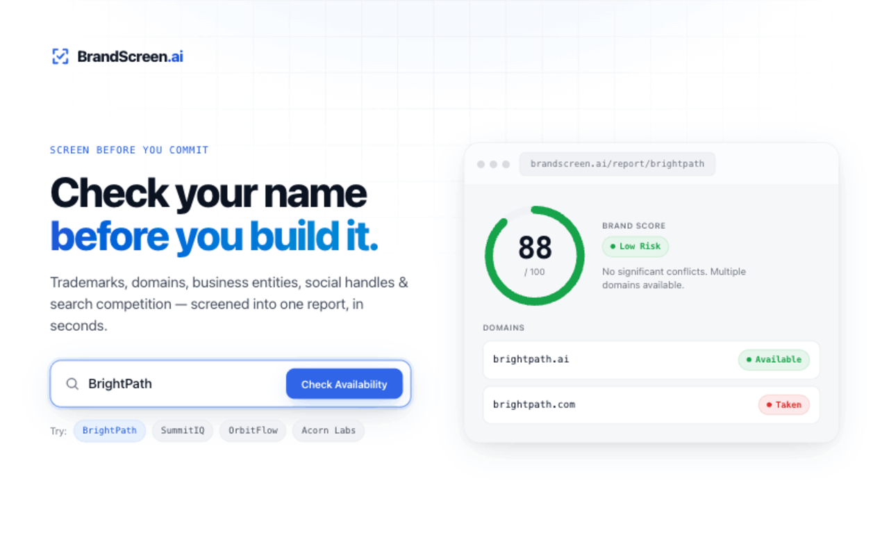 BrandScreen™- Screen brand before build preview 2