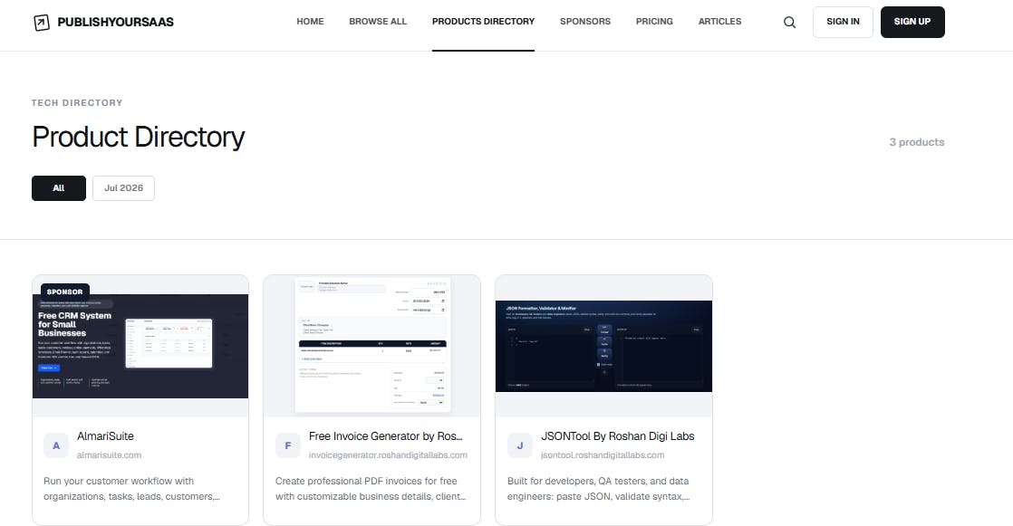 PublishYourSaaS — List Your SaaS Today! preview 2