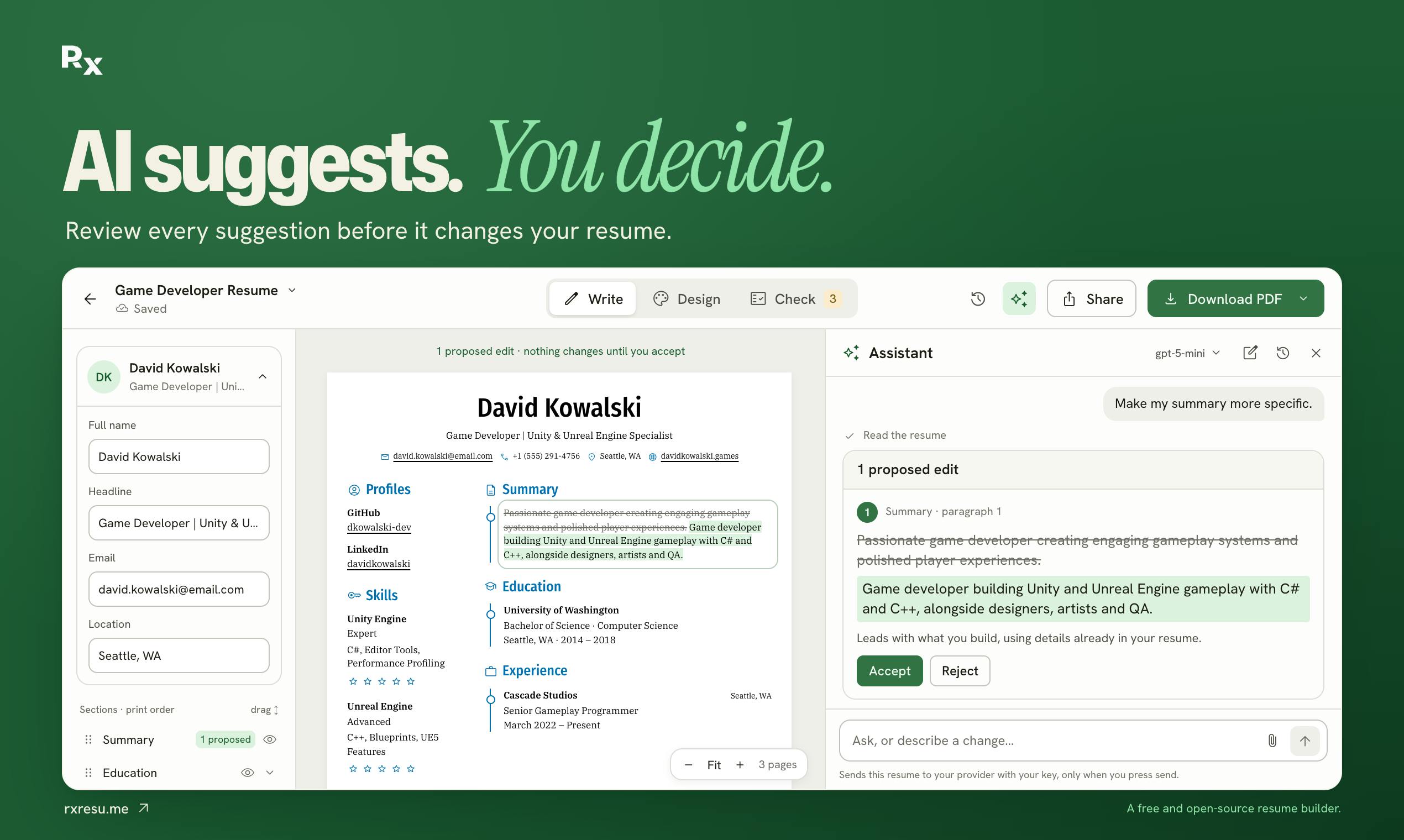 Reactive Resume v6 preview 3