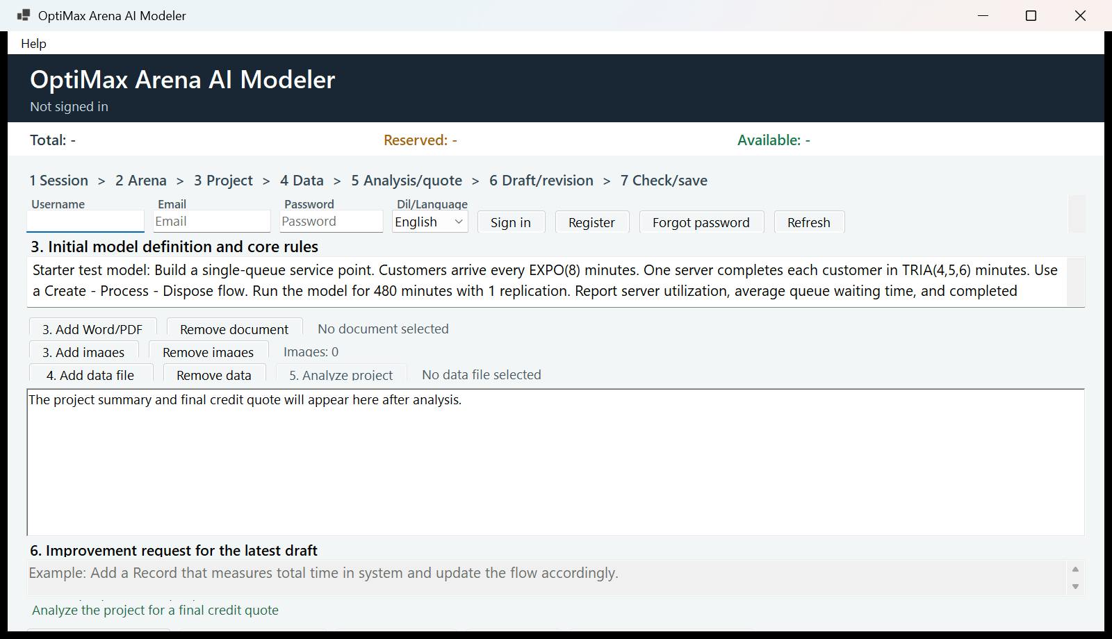 OptiMax Arena AI Simulation Builder preview 4