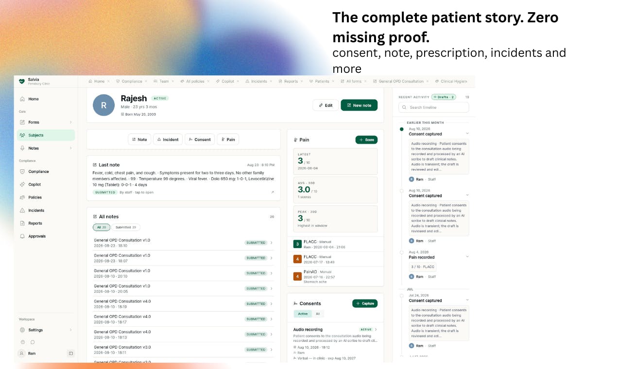 Salvia - continuous clinical compliance preview 5