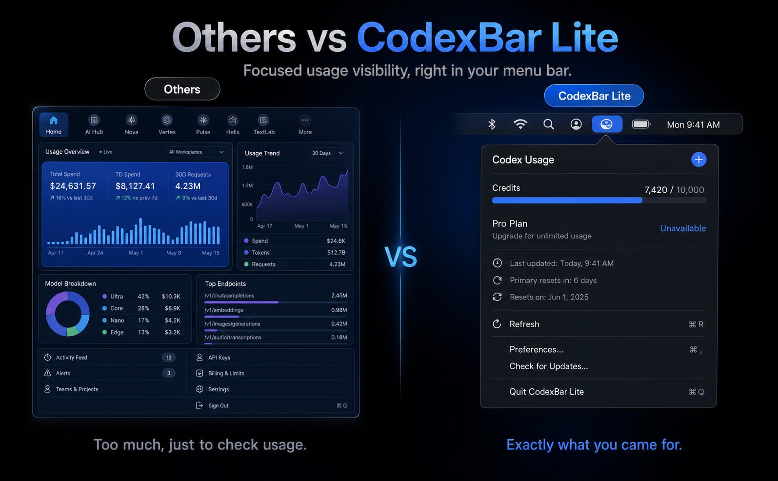 CodexBar Lite preview 5
