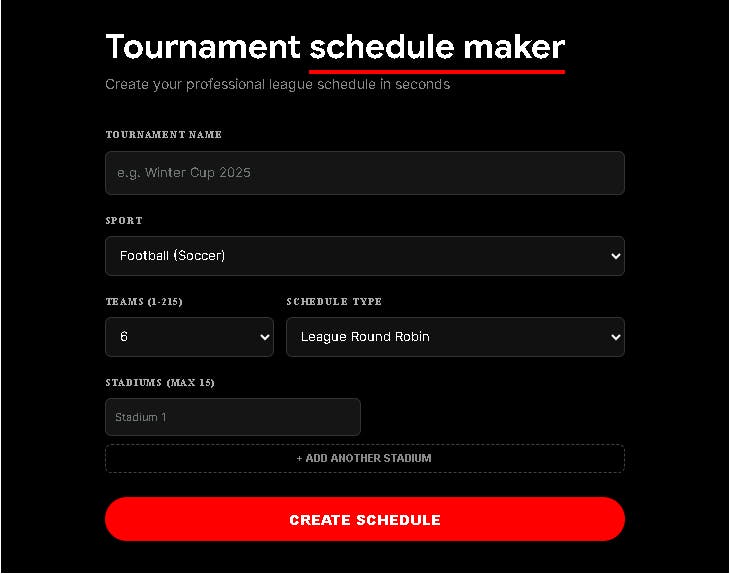 SPORTS Schedule Maker preview 2