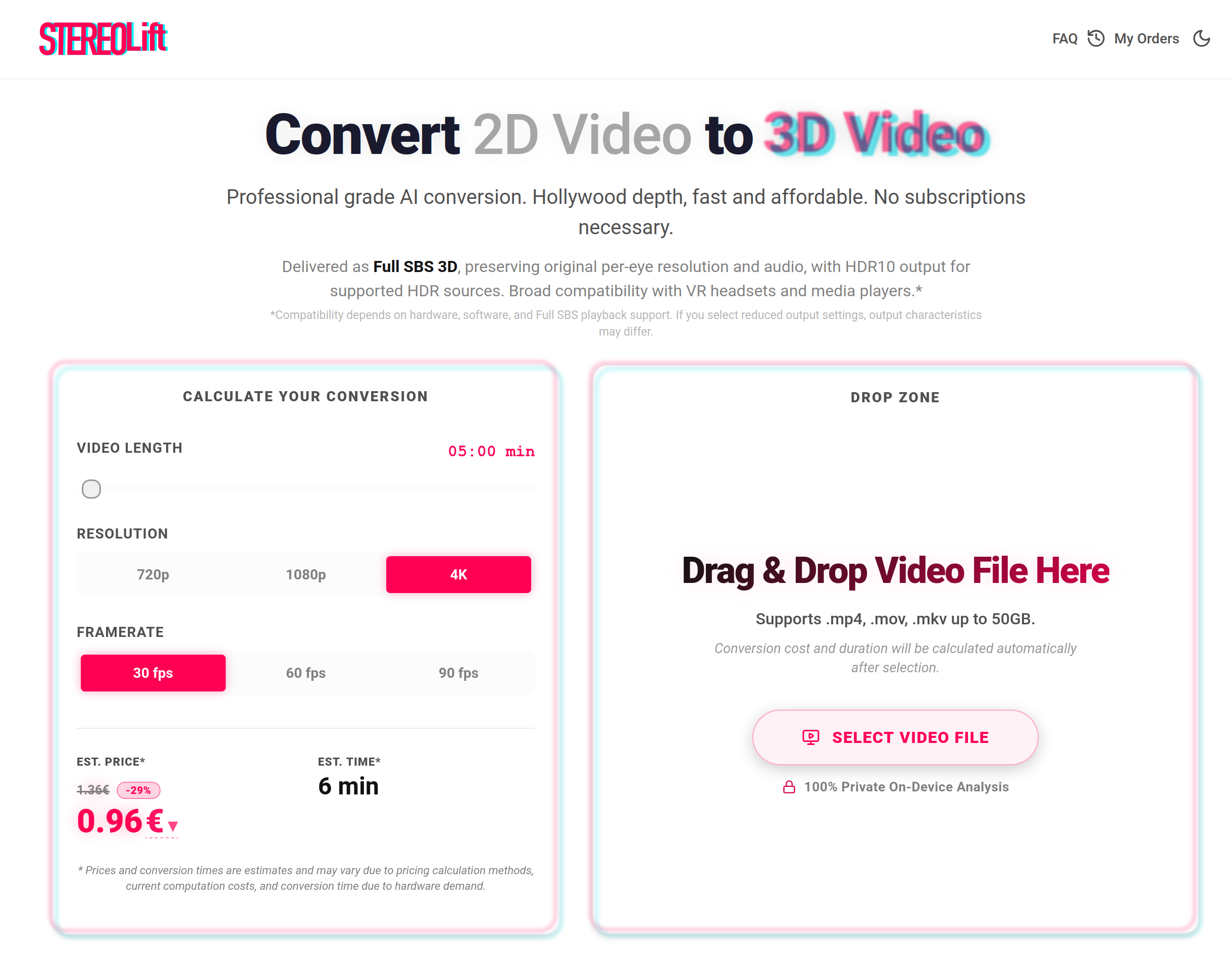 StereoLift 2D to 3D video conversion preview 3
