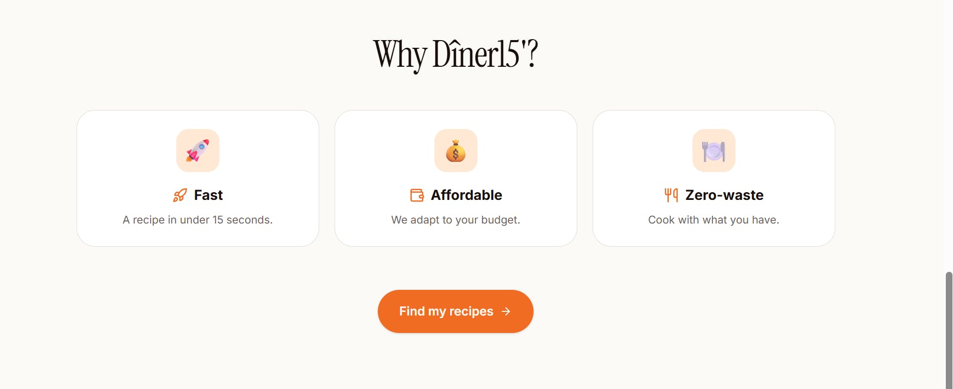 Dîner15' — AI Recipe Finder preview 2