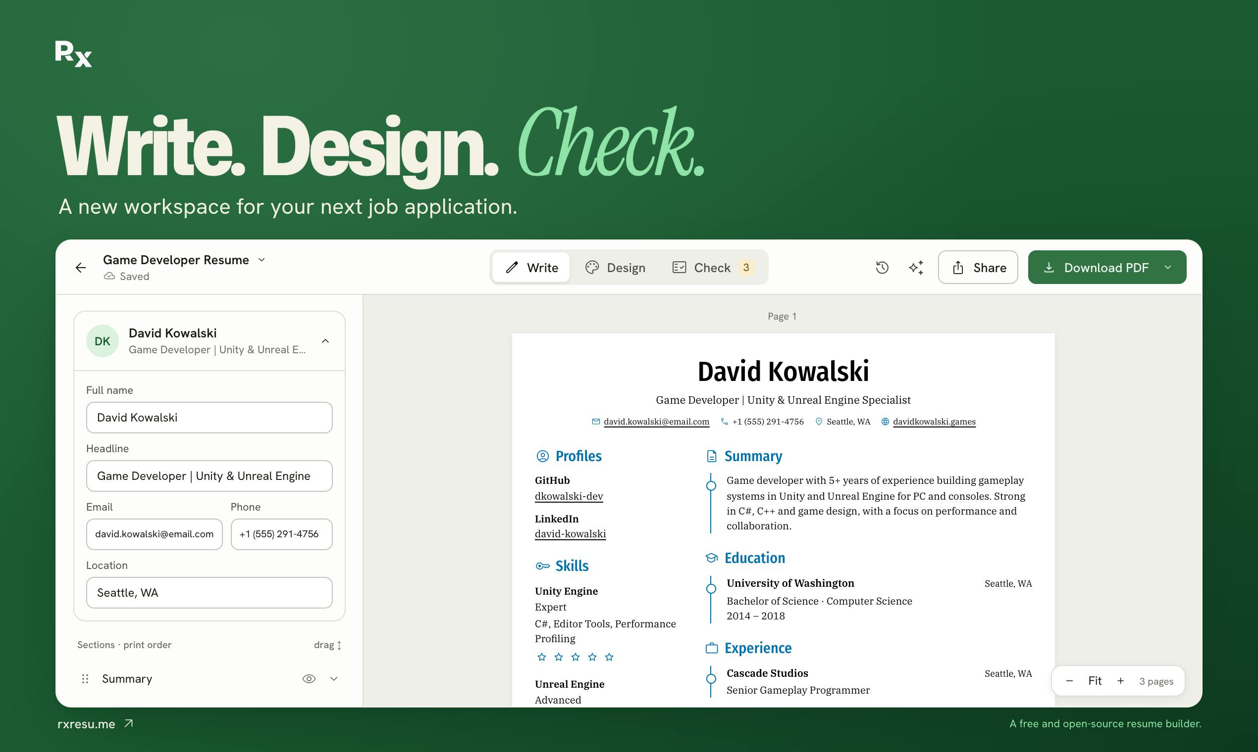 Reactive Resume v6 preview 2