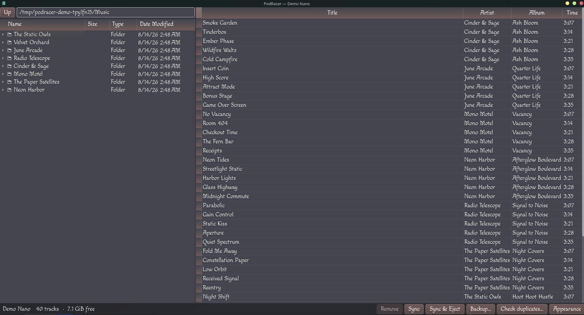 PodRacer: Manage your iPod on Linux. preview 2