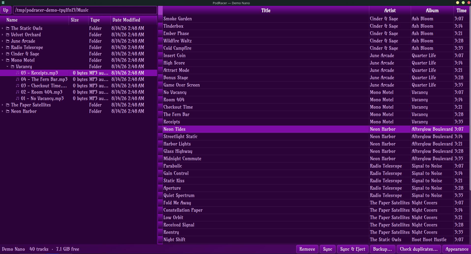 PodRacer: Manage your iPod on Linux. preview 7