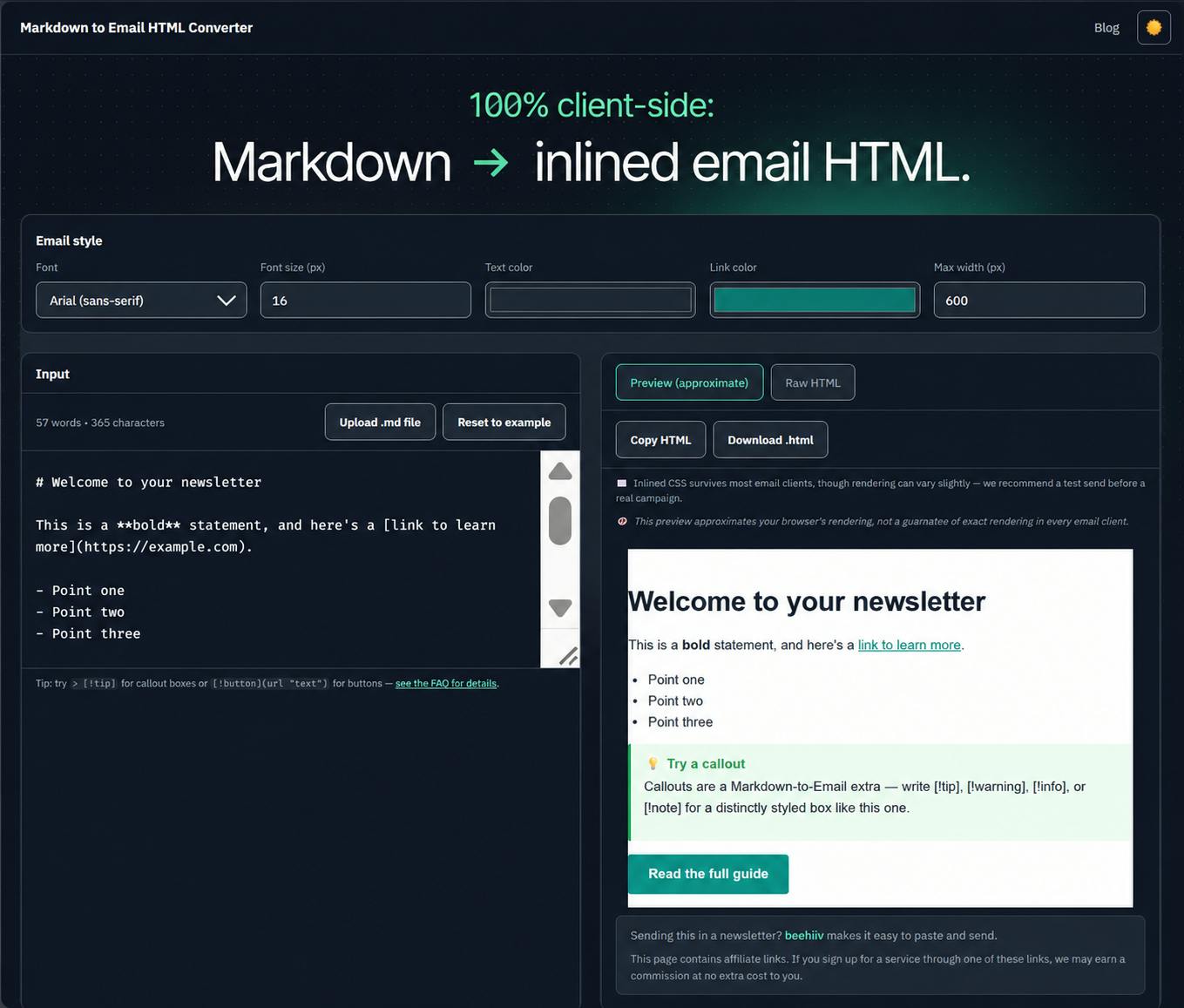Markdown to Email preview 2