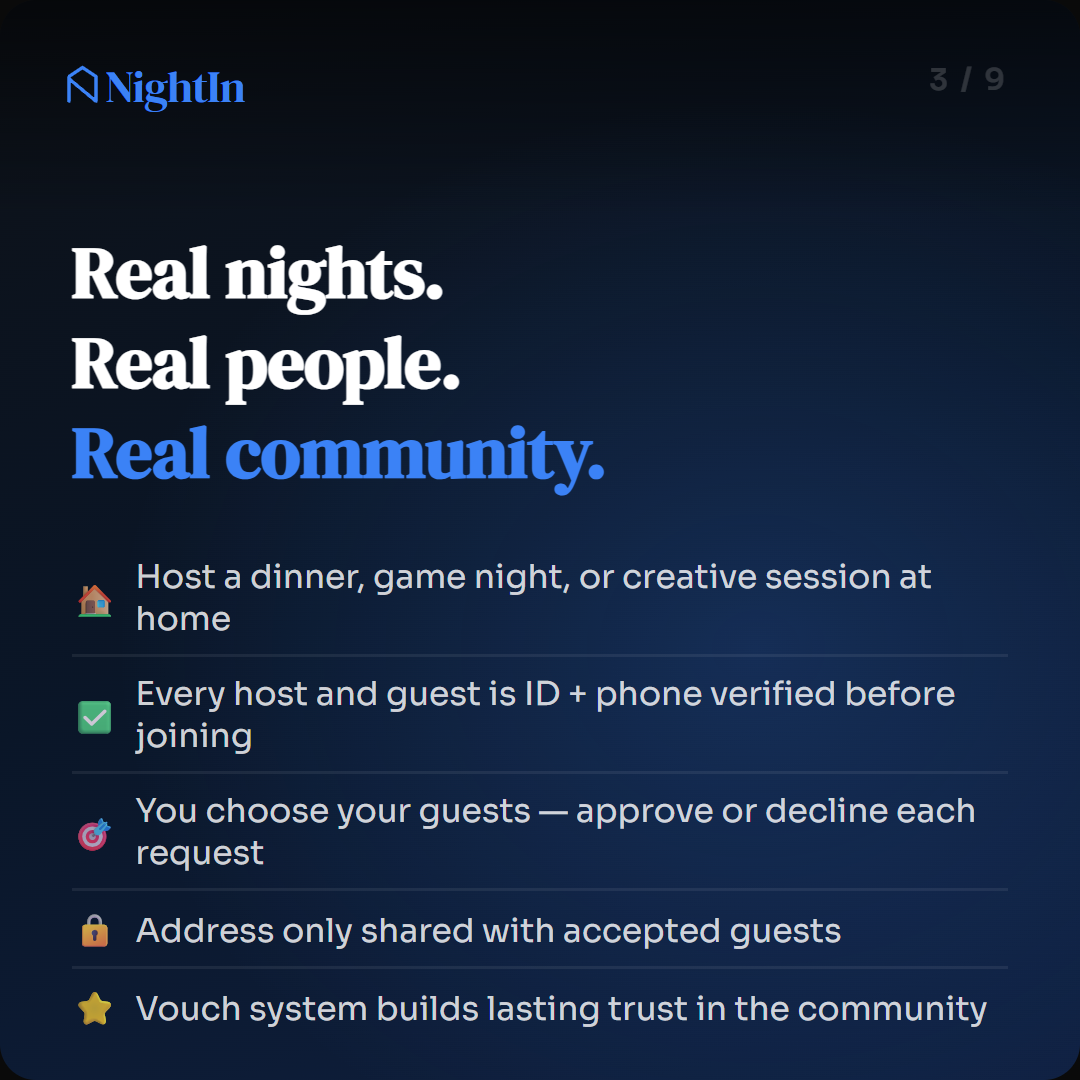 NightIn - Find your People preview 2