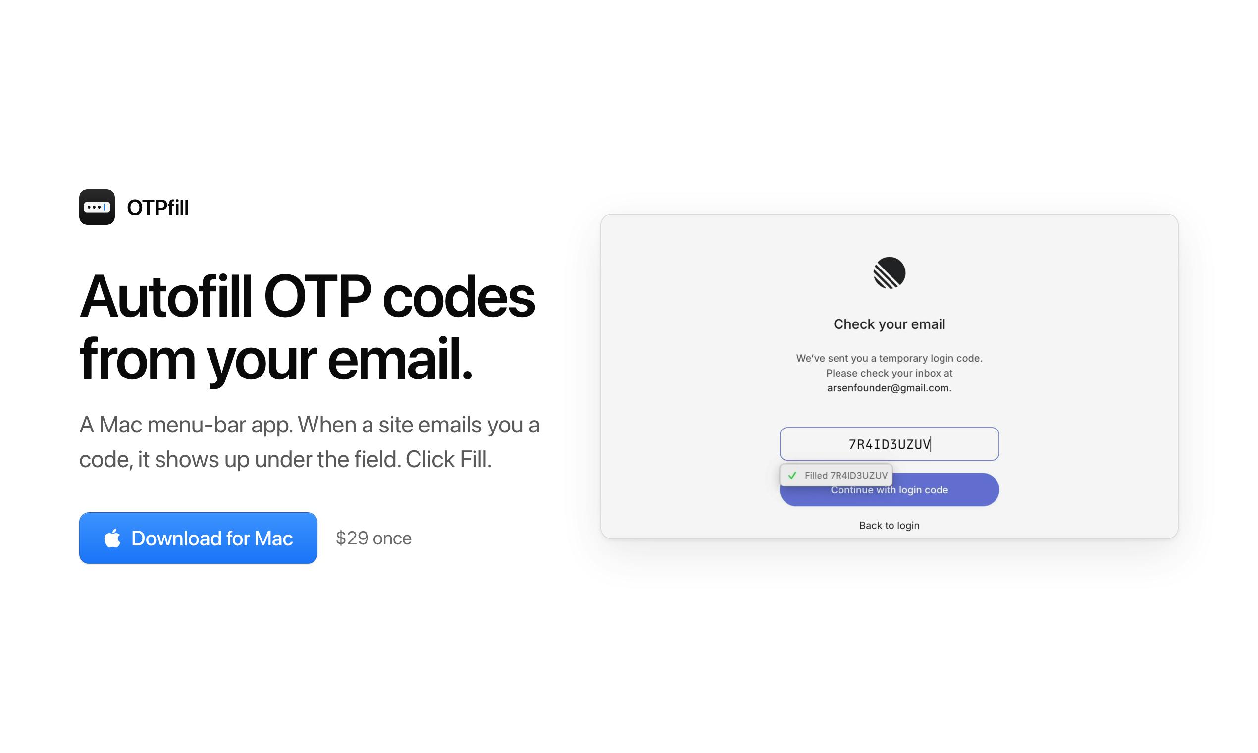 OTPfill preview 2