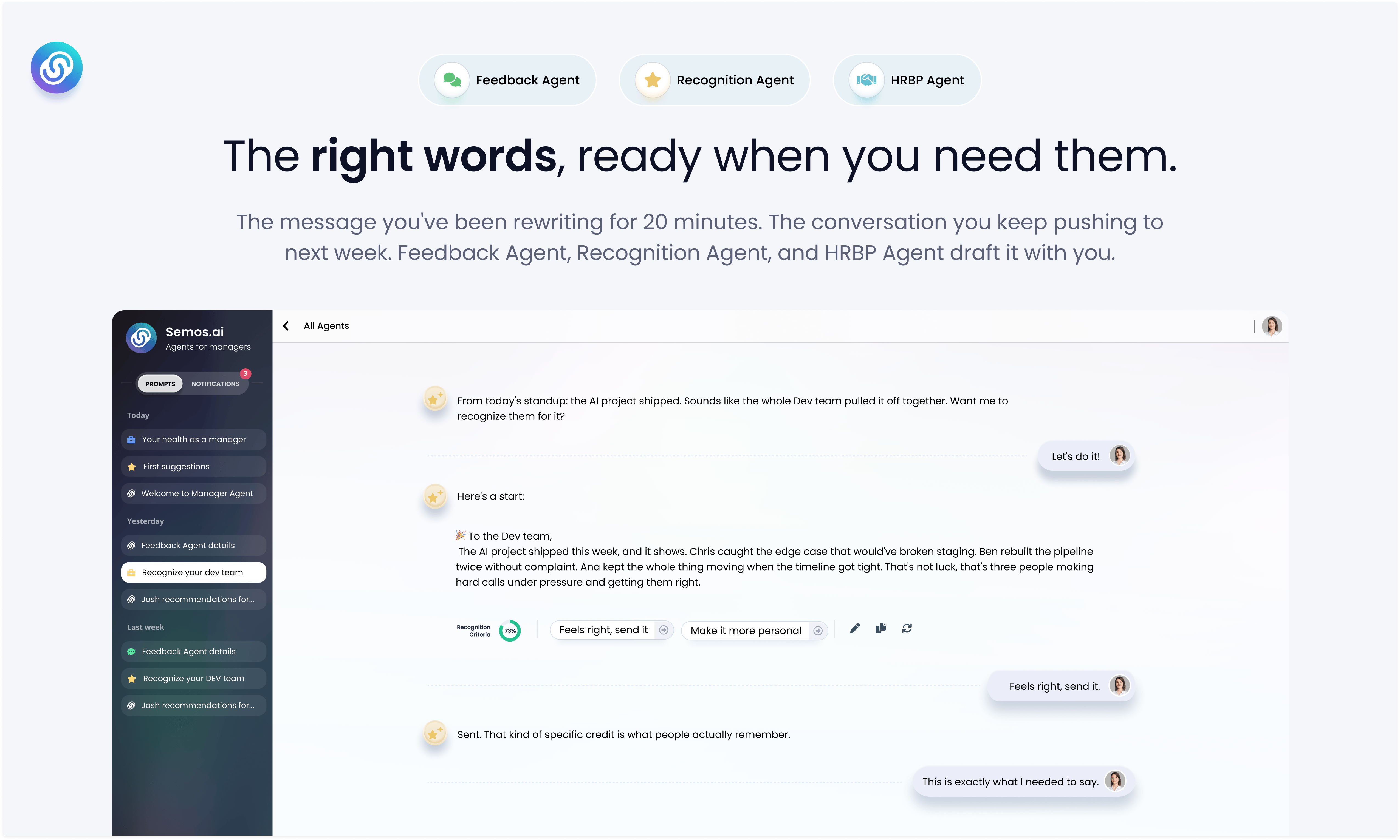 Semos.ai Manager Agents preview 4