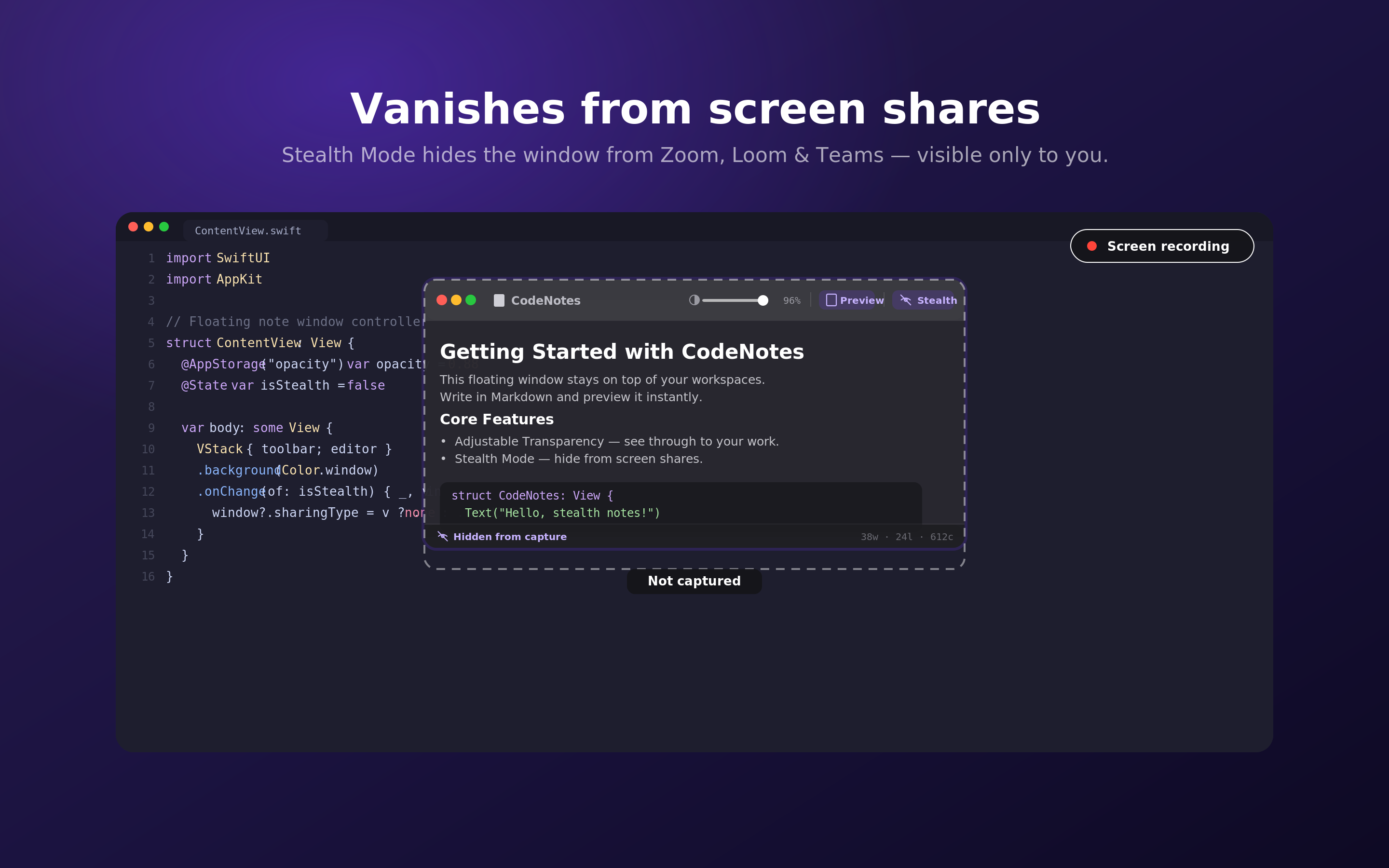 CodeNotes | The Stealth Floating Notepad preview 6