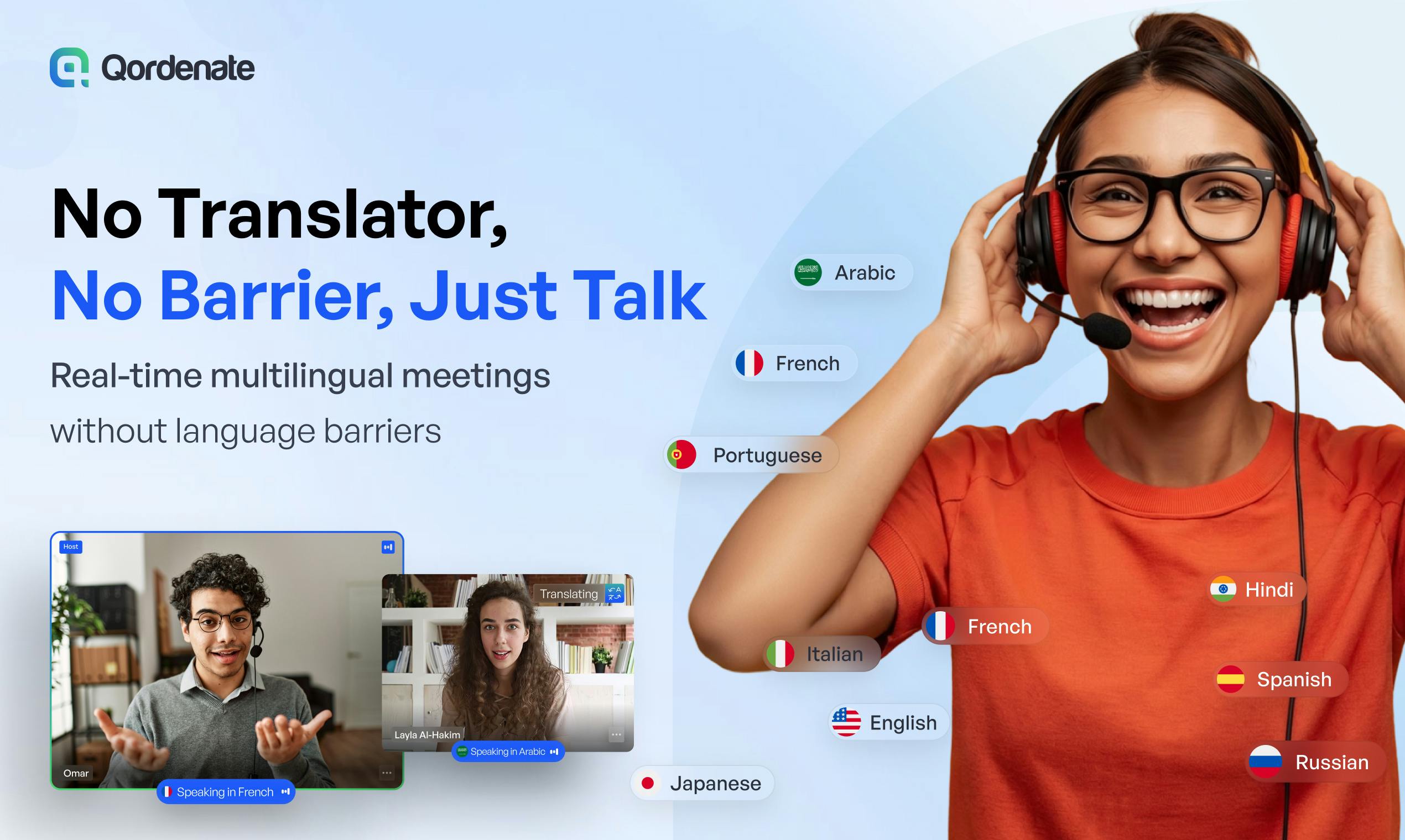 Qordenate MultiLingual Meeting Platform preview 2
