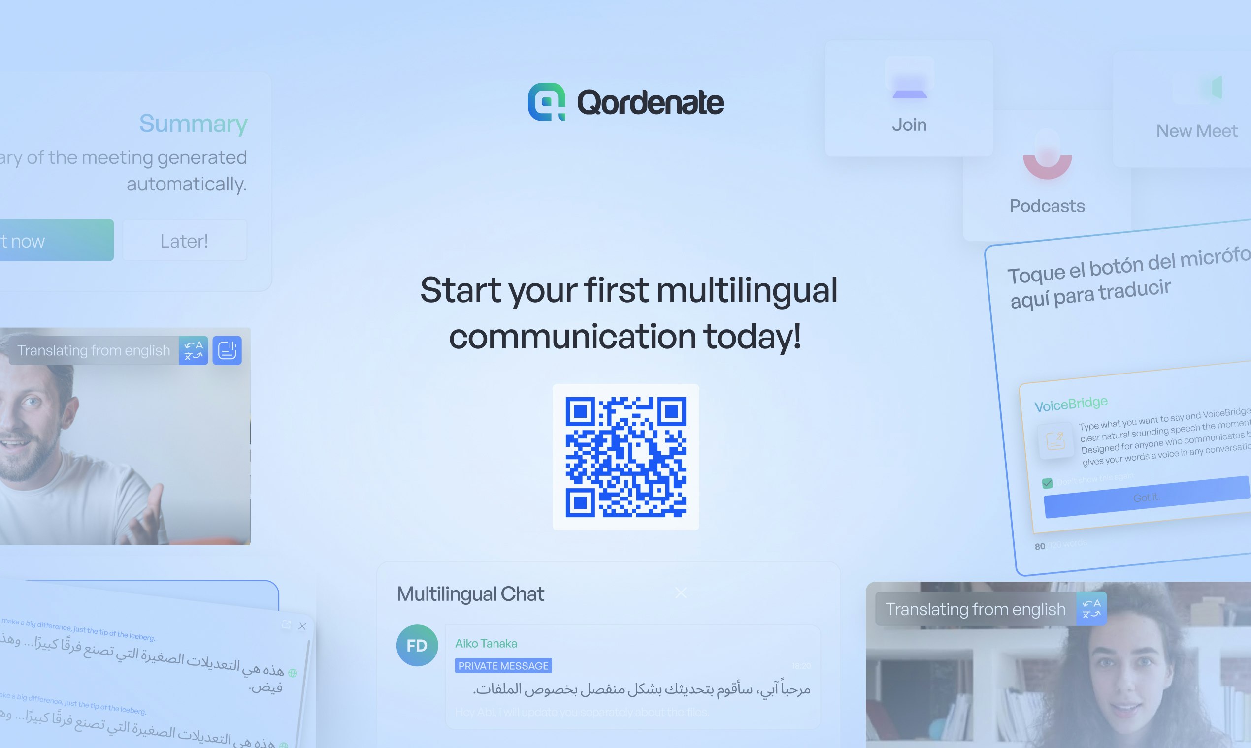 Qordenate MultiLingual Meeting Platform preview 5
