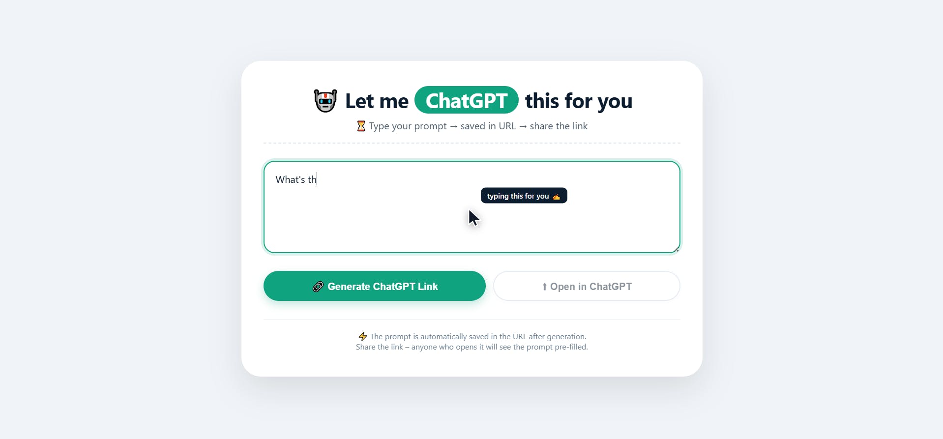 Let me ChatGPT this for you preview 2