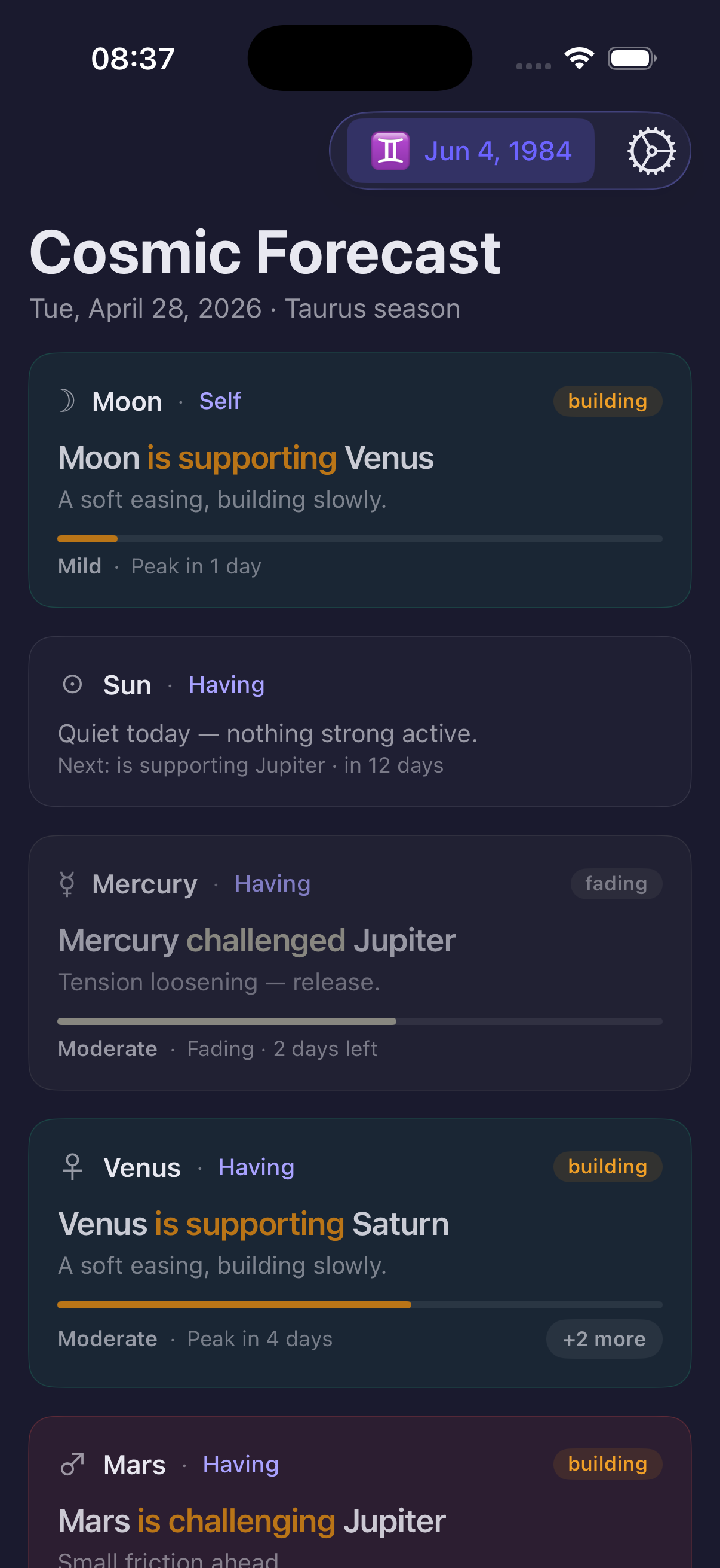 Cosmic Forecast Daily preview 2