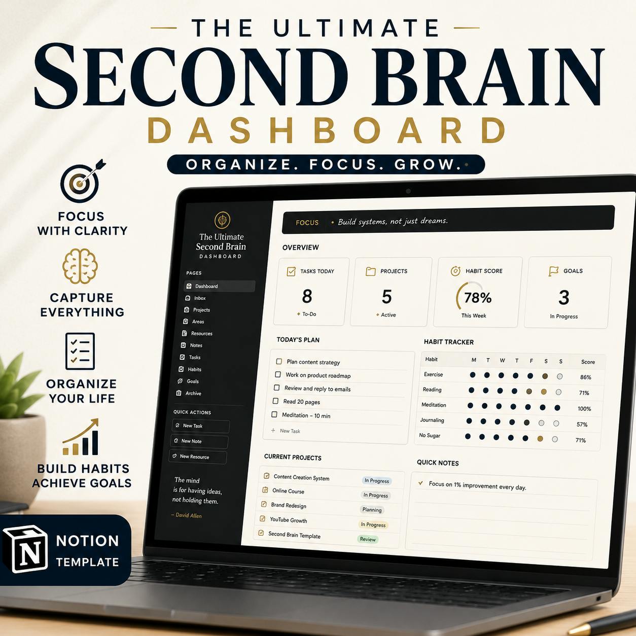 The Ultimate Second Brain Dashboard preview 2