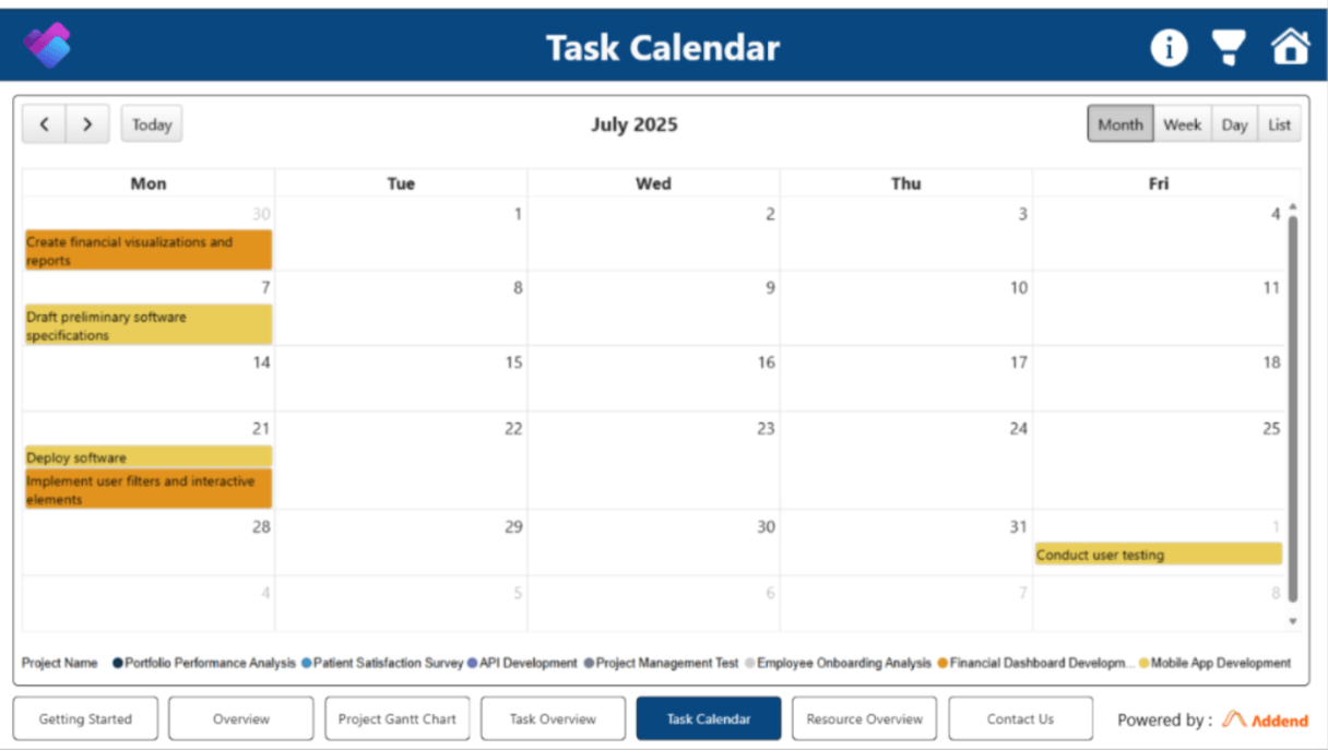 Microsoft Planner Power BI Dashboard preview 5