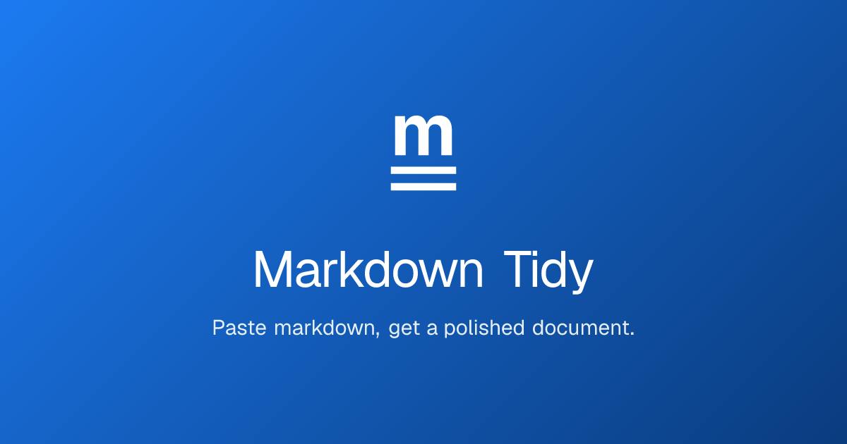 Markdown Tidy preview 2