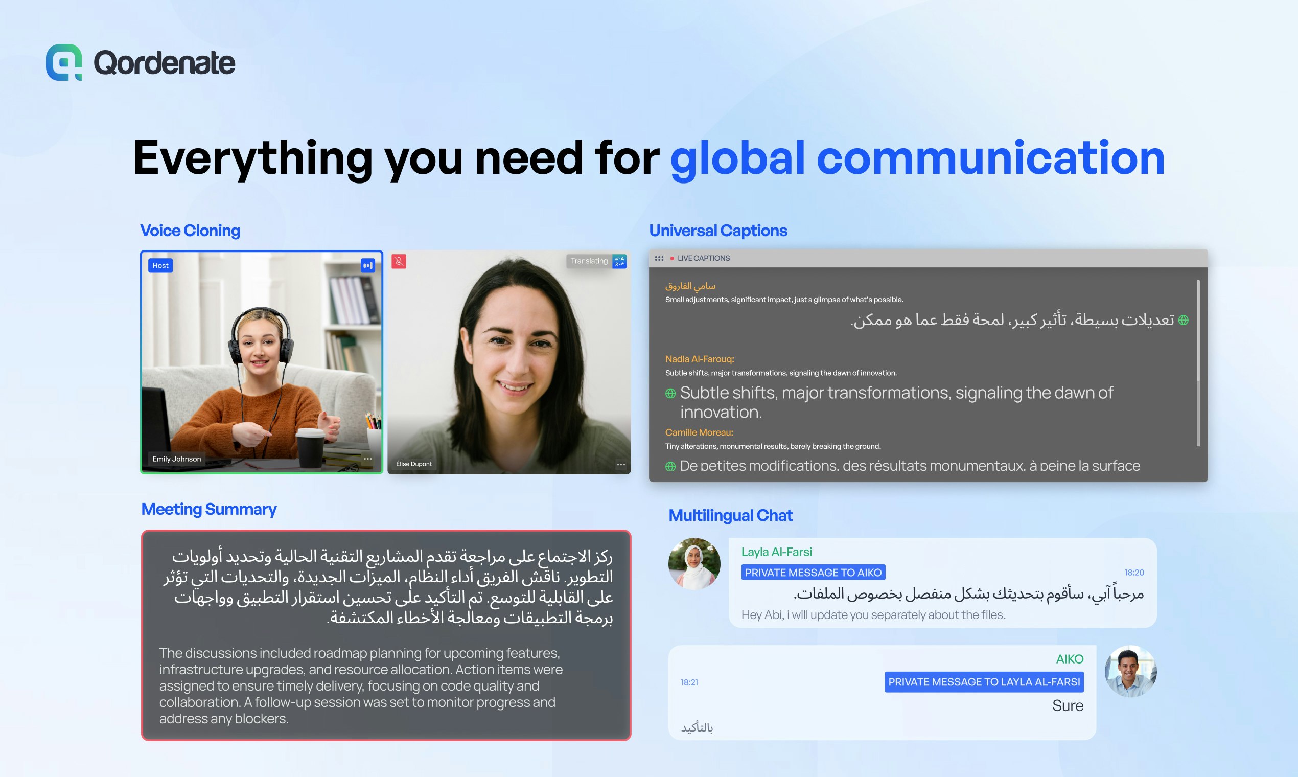 Qordenate MultiLingual Meeting Platform preview 3